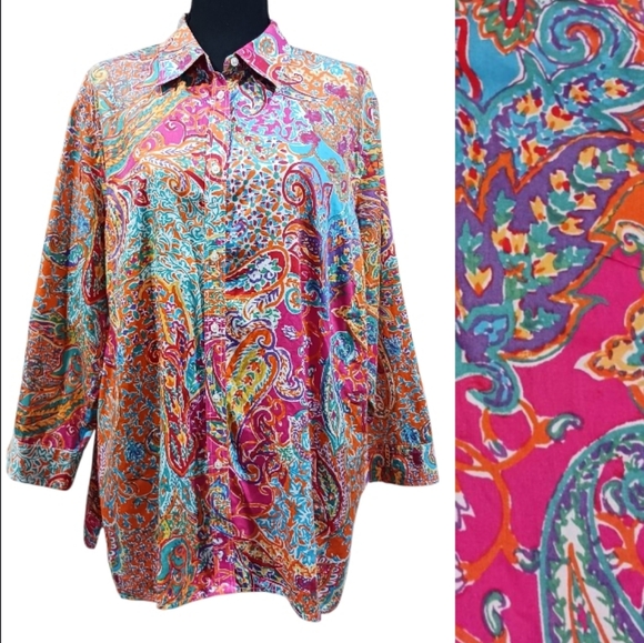 Lauren Ralph Lauren Tops - Lauren Ralph Lauren Colorful Button Up Shirt